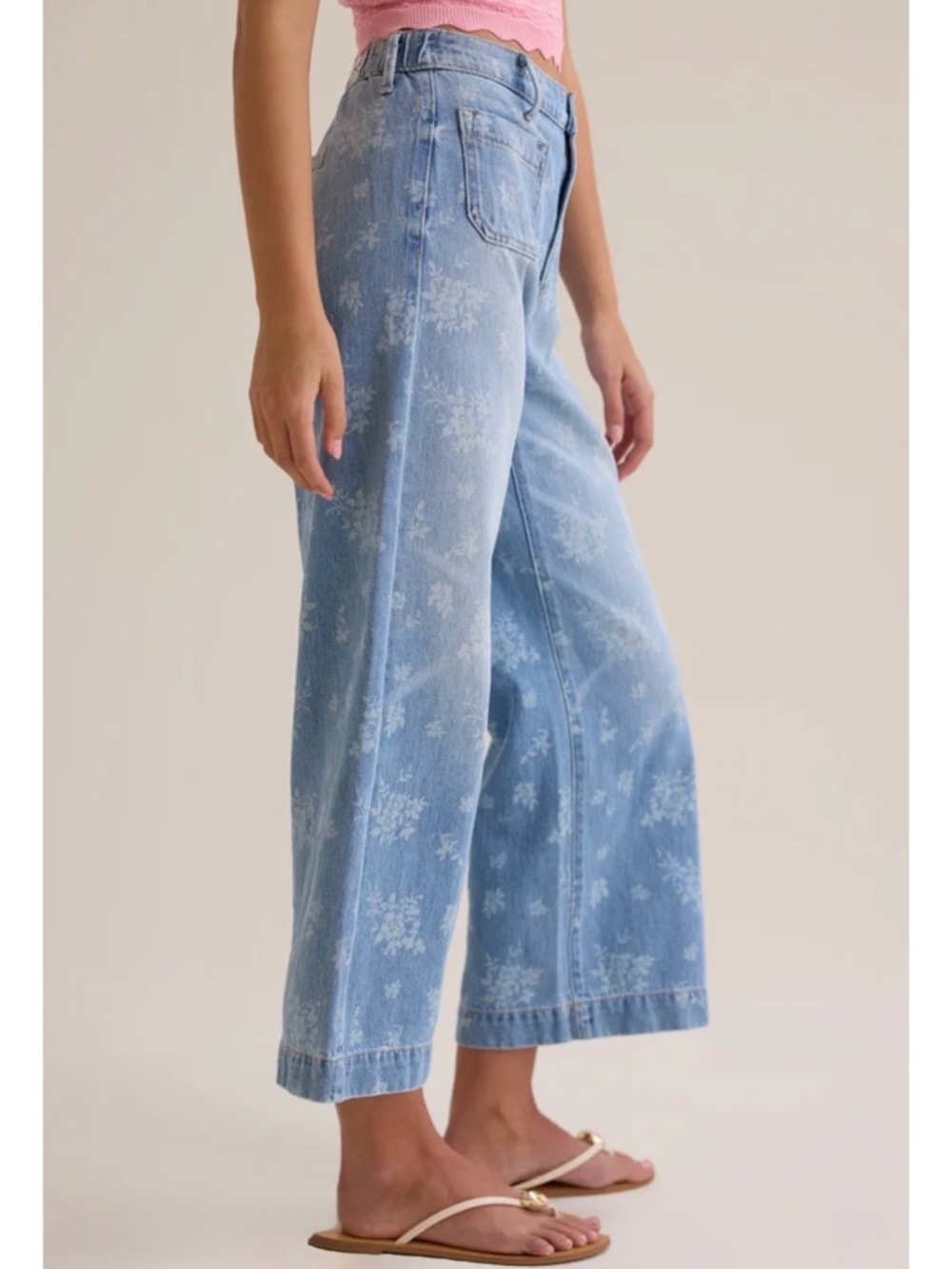 Altar’d State Floral Print Sailor Pocket Jeans - Picture 3 of 4